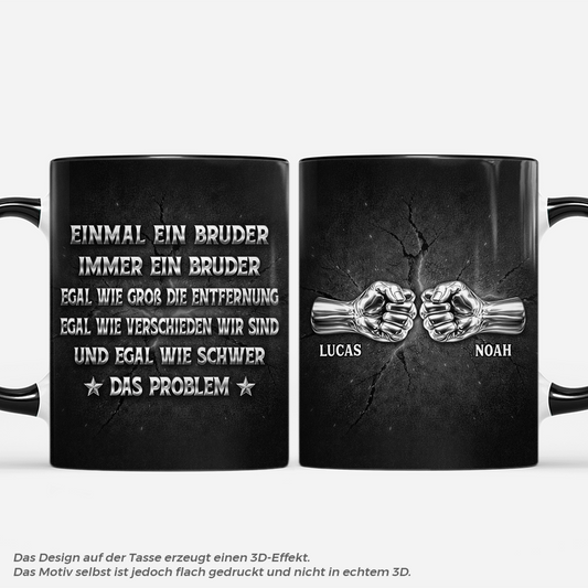 8492MGE1 3d druck effekt einmal bruder immer bruder personalisiertes geschenk beste freunde tasse 8492m3eme