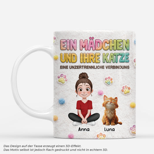 8532MGE1 3d druck effekt eine unzertrennliche verbindung personalisierte geschenke katze tasse teddystoff 8532mtptd