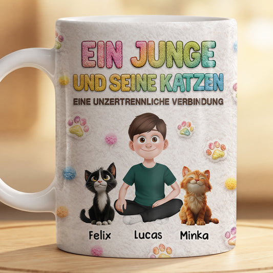 8532MGE2 3d druck effekt eine unzertrennliche verbindung personalisierte geschenke katze tasse teddystoff 8532mtptd