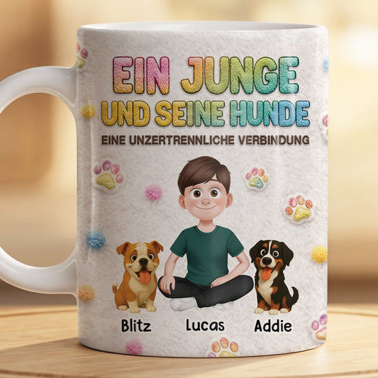 8532MGE2 3d druck effekt eine unzertrennliche verbindung personalisierte hunde geschenke tasse teddystoff 8532mtptc