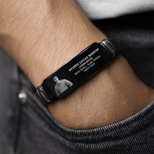 8538JGE2 du bist vorangegangen damit ich in freiheit leben kann uhrenband personalisierte trauergeschenke armband mit foto_ fur soldat 8538jsfcb