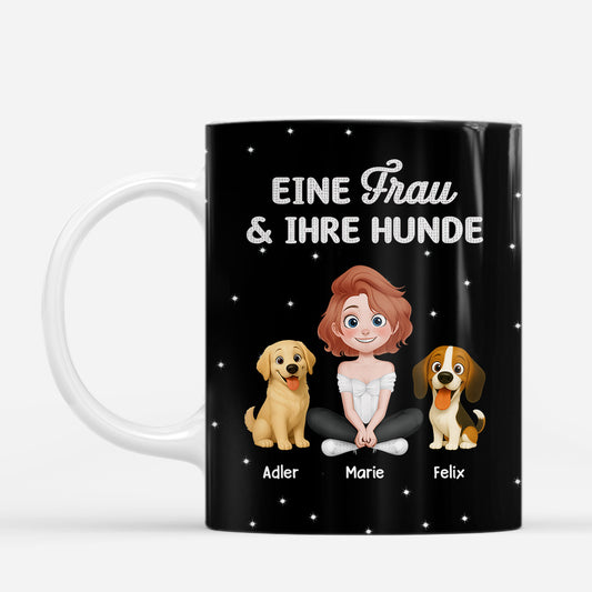 8756MGE2 ein mann sein hund glitzer personalisiertes hunde geschenk tasse 8756m6psc