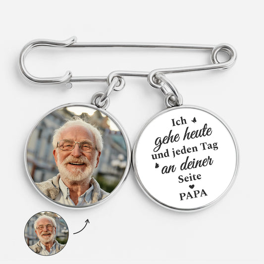 9006AGE1 ich gehe heute und jeden tag an deiner seite personalisierte geschenke abschluss anstecknadel charms mit foto 9006ajapas