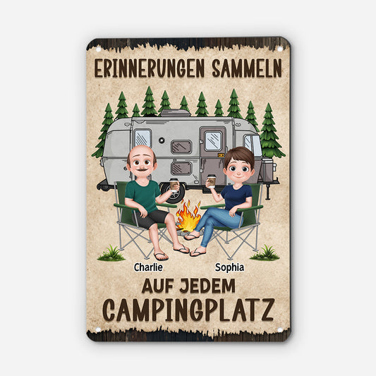 9032EGE2 erinnerungen sammeln auf jedem campingplatz personalisierte camping geschenke_ schild paar 9032etpmg