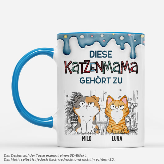 9036MGE1 3d druck effekt diese katzenmama gehort zu personalisierte geschenke katze tasse punktchenmuster 9036mafod