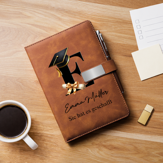 9077MGE2 abschluss personalisiertes geschenk notizbuch mit stift 9077mo7ms