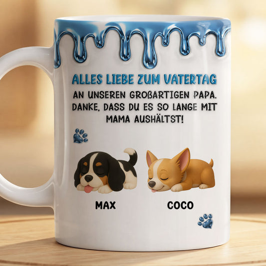 9124MGE2 3d druck effekt alles liebe zum muttertag vatertag personalisiertes hunde geschenk tasse braun 9124maysc