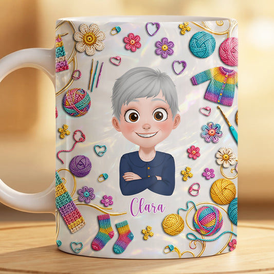9132MGE2 3d druck effekt wolle regenbogen farbverlauf personalisierte geschenke fur frauen tasse cartoon 9132m6esa