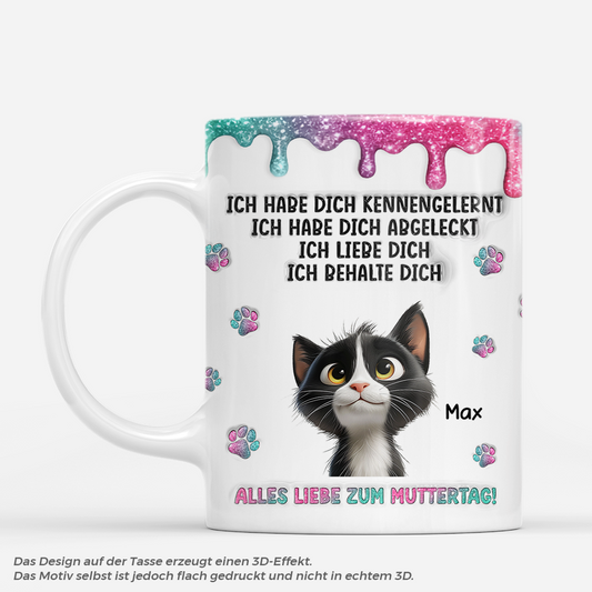 9225MGE1 3d druck effekt frohen vatertag muttertag personalisierte geschenke katze tasse drip effekt glitzer 9225m8ead
