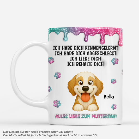 9225MGE1 3d druck effekt frohen vatertag muttertag personalisiertes hunde geschenk tasse drip effekt glitzer 9225m8eac
