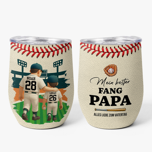 9230TGE1 3d druck effekt mein bester fang papa vatertag personalisiertes geschenk thermobecher 355 ml papa opa baseball 9230tndbb