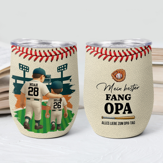 9230TGE2 3d druck effekt mein bester fang papa vatertag personalisiertes geschenk thermobecher 355 ml papa opa baseball 9230tndbb