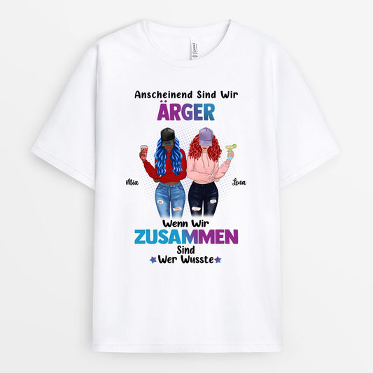 0125AGE1 Personalisierte Geschenke T Shirt Besties Beste Freudin