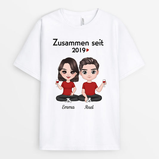 0176AGE2 Personalisierte Geschenke T Shirt Freund Freundin Paare Parchen