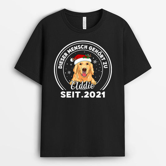 0499AGE1 Personalisierte Geschenke T Shirt Hund Hundebesitzer Hundemama