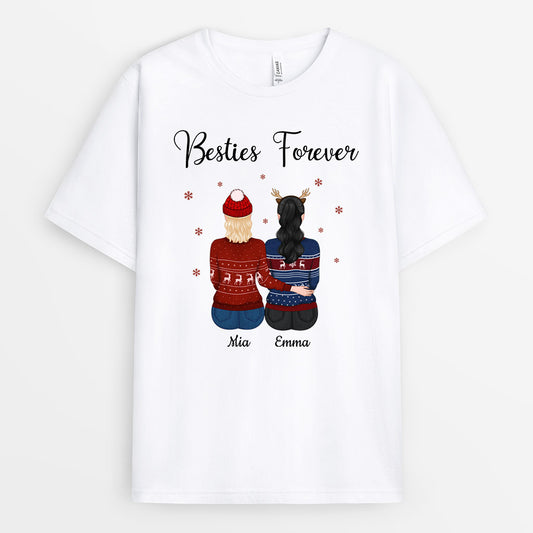 0508AGE1 Personalisierte Geschenke T shirt Weihnachten Besties Beste Freundin