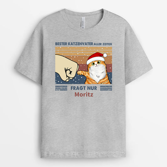 0528AGE2 Personalisierte Geschenke T Shirt Weihnachten Katzen Katzenbesitzer