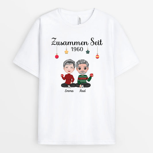 0557AGE2 Personalisierte Geschenke T Shirts Frau Mann Paare Parchen Weihnachten
