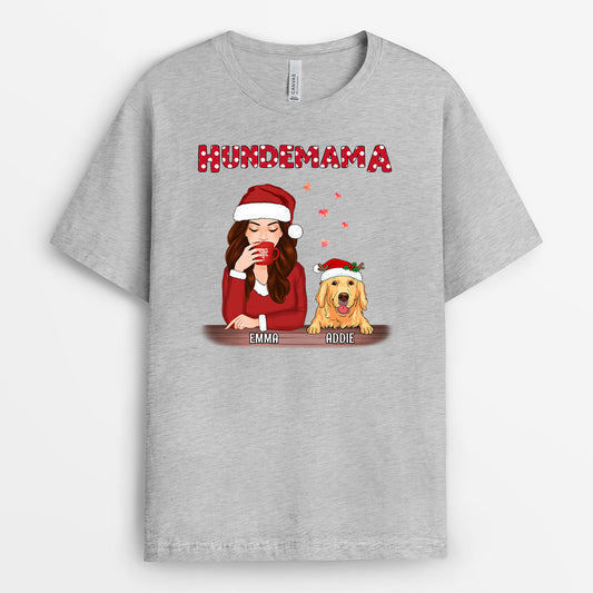 0576AGE1 Personalisierte Geschenke T Shirt Hunde Hundemama Hundebesitzer Weihnachten