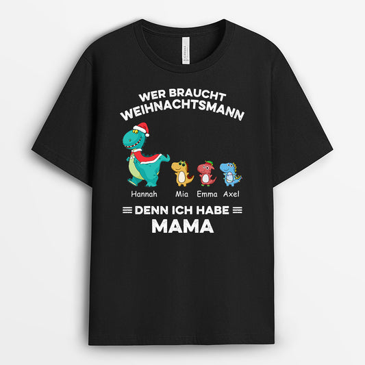 0583AGE2 Personalisierte Geschenke T Shirt Saurus Kinder Mama Oma Weihnachten