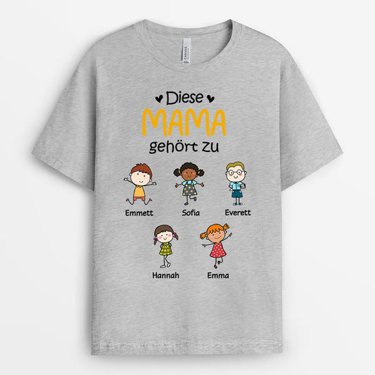 0618AGE2 Personalisierte Geschenke T Shirt Kindernamen Mama Oma Muttertag