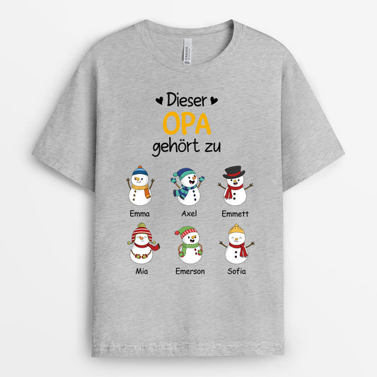 0624Age1 Personalisierte Geschenke T Shirt Kinder Papa Opa Weihnachten