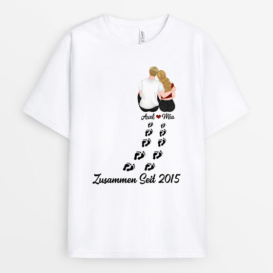 0718AGE1 Personalisierte Geschenke T Shirt Freundin Freund Paare Parchen Valentinstag