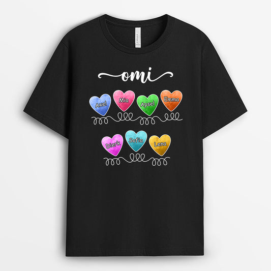 0738Age2 Personalisierte Geschenke T shirt Herzen Kinder Mama Oma