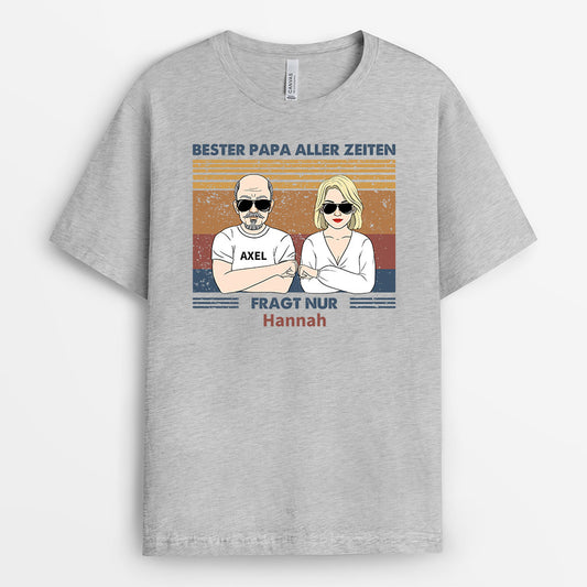 0757Age1 Personalisierte Geschenke T Shirt Kinder Papa Opa