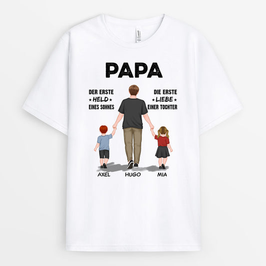 0765AGE1 Personalisierte Geschenke T Shirt Kinder Papa Opa