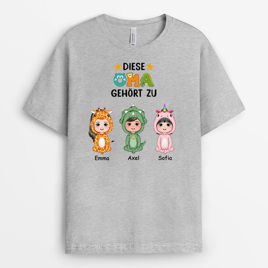 0792AGE2 Personalisierte Geschenke T Shirt Saurus Kinder Enkelkinder Mama Oma