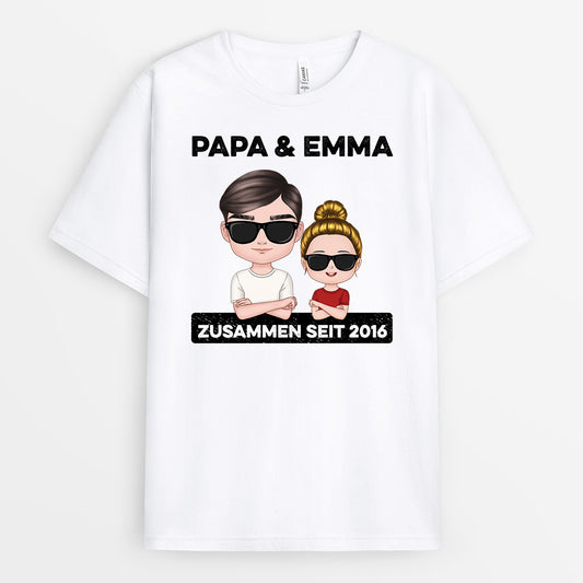 0832AGE2 Personalisierte Geschenke T Shirt Kinder Enkel Papa Opa