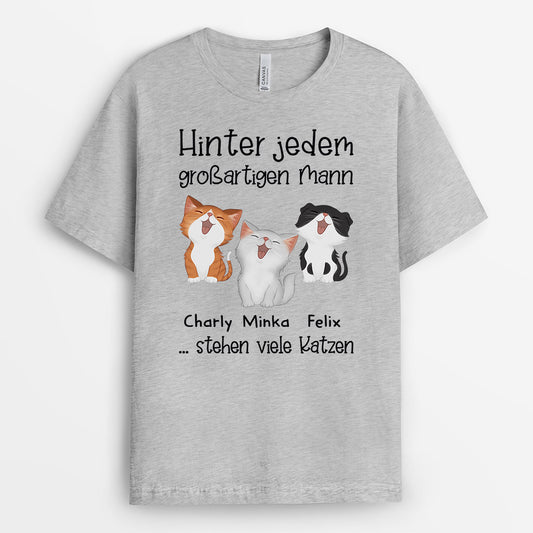 0839AGE2 Personalisierte Geschenke T Shirt Katze Katzenvater Katzenbesitzer