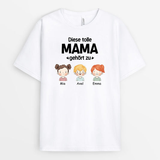 0840AGE1 Personalisierte Geschenke T Shirt Kinder Mama Oma