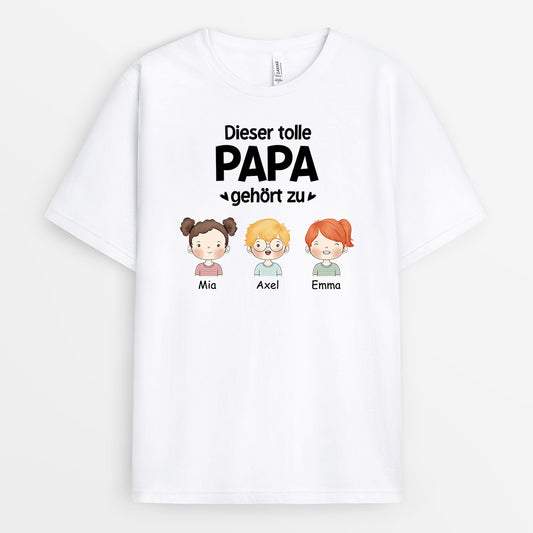 0840AGE1 Personalisierte Geschenke T Shirt Kinder Papa Opa