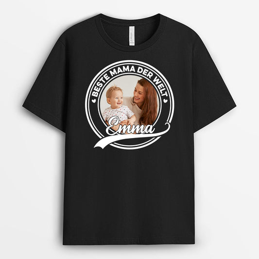 0853AGE1 Personalisierte Geschenke T Shirt Bild Kinder Enkelkinder Mama Oma
