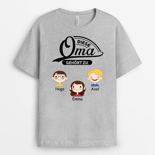 0856AGE2 Personalisierte Geschenke T Shirt Kinder Enkelkinder Mama Oma