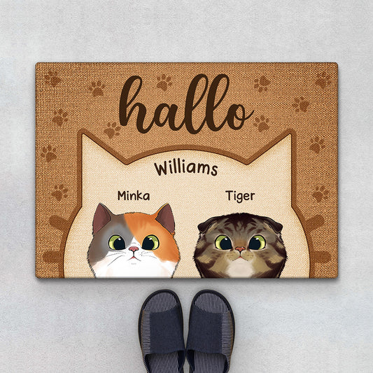 0875DGE1 Personalisierte Geschenke Fussmatte Katzen Katzenliebhaber Katzenbesitzer