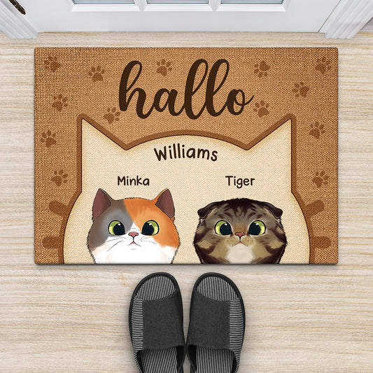 0875DGE2 Personalisierte Geschenke Fussmatte Katzen Katzenliebhaber Katzenbesitzer