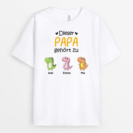 0879AGE1 Personalisierte Geschenke T Shirt Kinder Enkelkinder Papa Opa