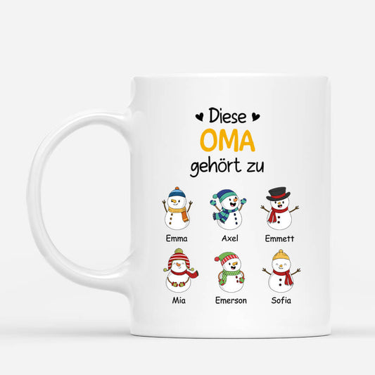 0524MGE1 Personalisierte Geschenke Tasse Weihnachten Enkelkinder Oma Mama