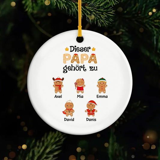 0661OGE1 dieser papa gehort zu lebkuchenmann personalisierte keramik ornamente_ papa weihnachten 0661O8Q7B