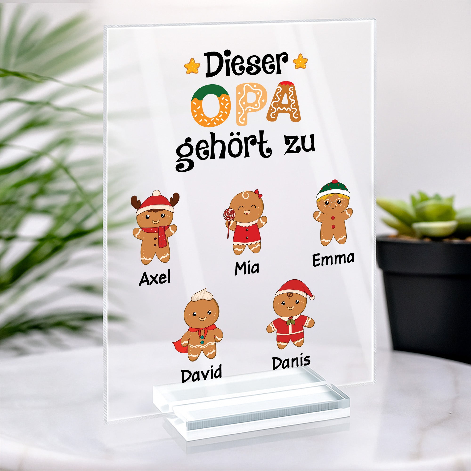 0661RGE2 dieser papa gehort zu lebkuchenmann personalisierte acryl plakette papa weihnachten 0661R8Q7B