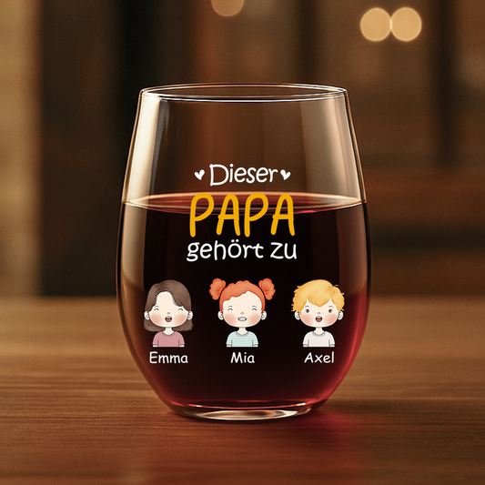 0827IGE1 dieser papa gehort zu kinder _personalisiertes weinglas ohne stiel papa 0827I8N8B