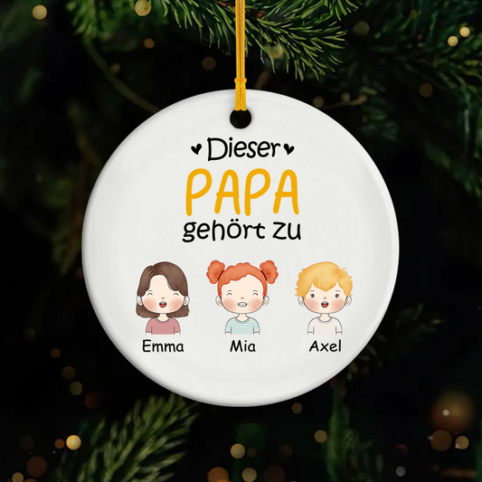 0827OGE1 dieser papa gehort zu kinder personalisierte keramik ornamente_ papa 0827O