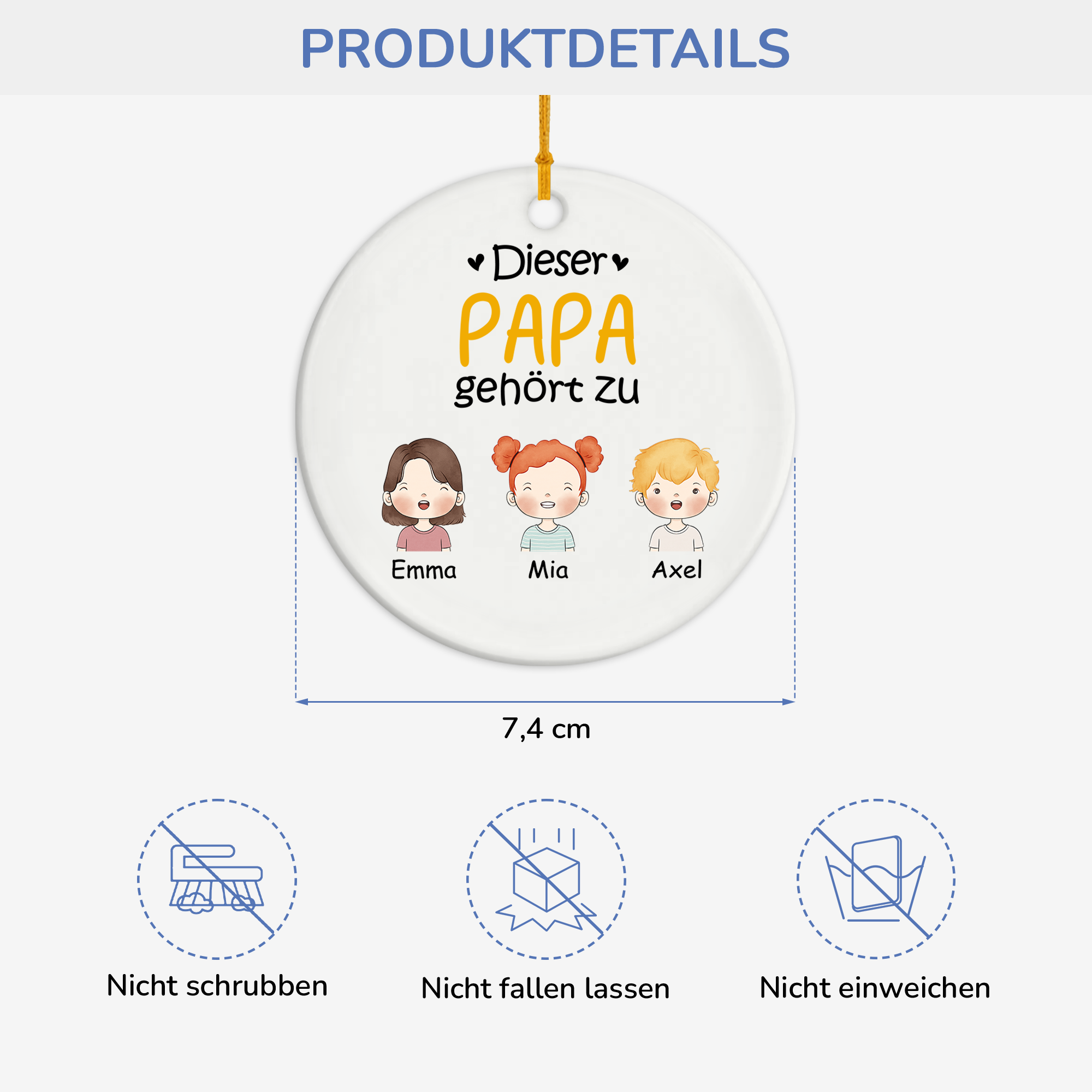 0827OGE3 dieser papa gehort zu kinder personalisierte keramik ornamente_ papa 0827O