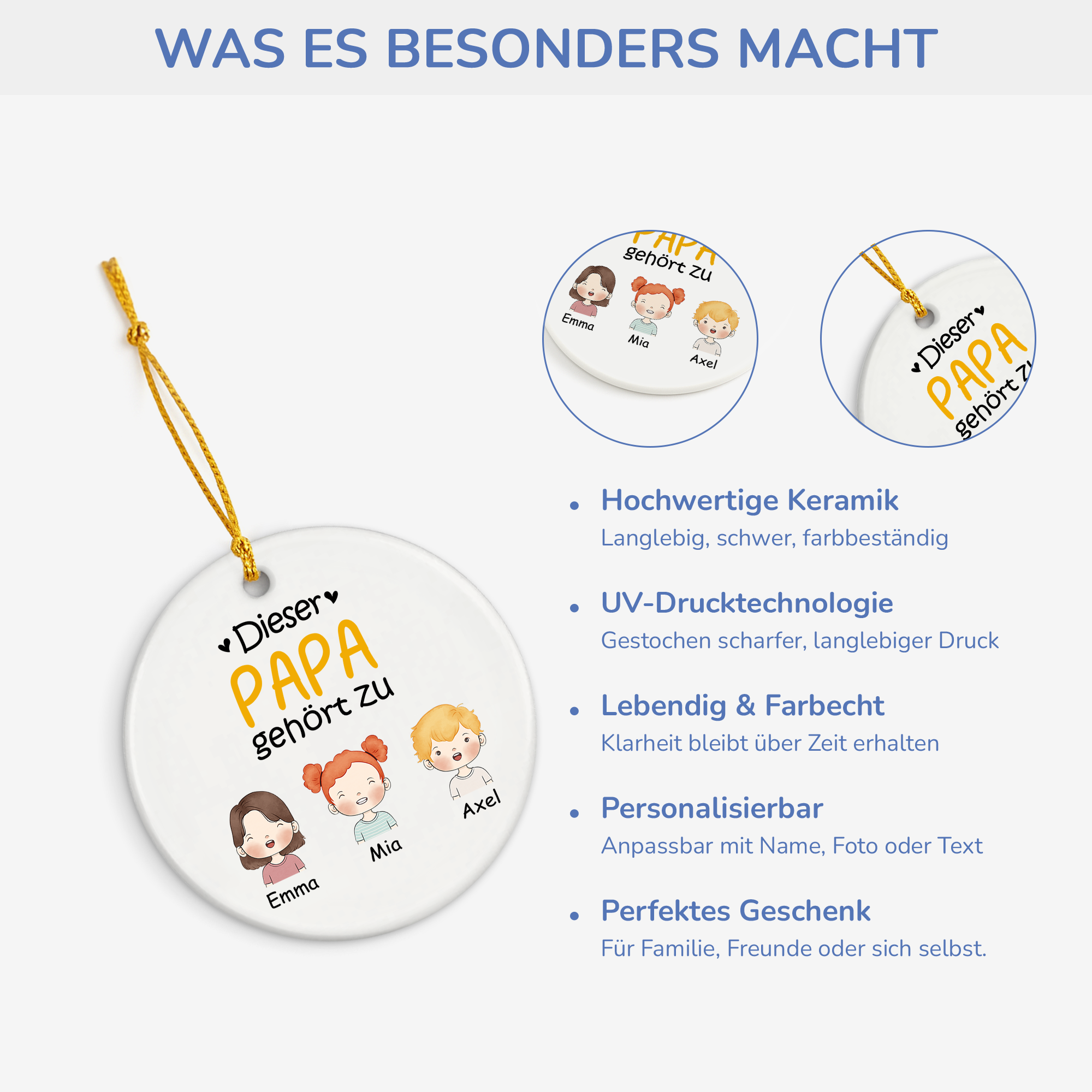 0827OGE4 dieser papa gehort zu kinder personalisierte keramik ornamente_ papa 0827O