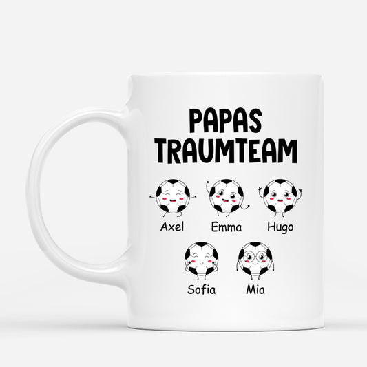 0893MGE1 Personalisierte Geschenke Tasse Traum Team Kinder Enkelkinder Papa Mama