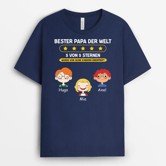 0924AGE1 Personalisierte Geschenke T Shirt Stern Kinder Enkelkinder Papa Opa