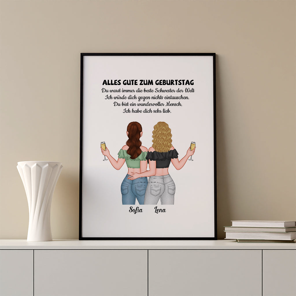 1056SGE3 Personalisierte Geschenke Kissen Geburtstag Schwester